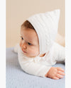 Boe Cable-Knit Baby Set With Bonnet Ivory