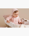Eli Knitted Baby Set With Bonnet Pink