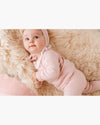 Eli Knitted Baby Set With Bonnet Pink