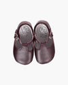 Baby Boy Pram T-Bar Shoes Burgundy