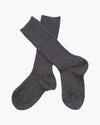 Ribbed High Knee Socks Dark Grey