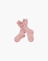 Ribbed High Knee Pom Pom Socks Pink