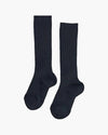 Ribbed High Knee Socks Black